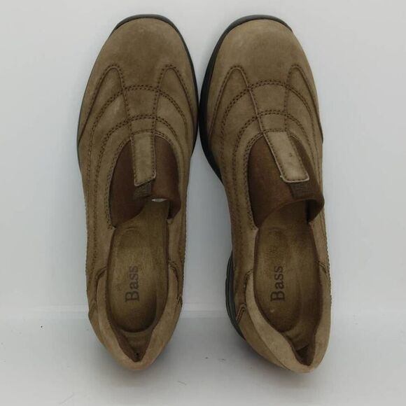 Bass Suede Wedge Women's Pre-owned Brown Slip-on Loafers - sz. 7 1/2 - Picture 3 of 6